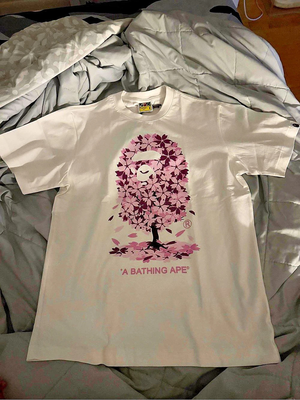 A Bathing Ape BAPE Sakura Tee Graphic Floral Short Sleeve Tee Size Small